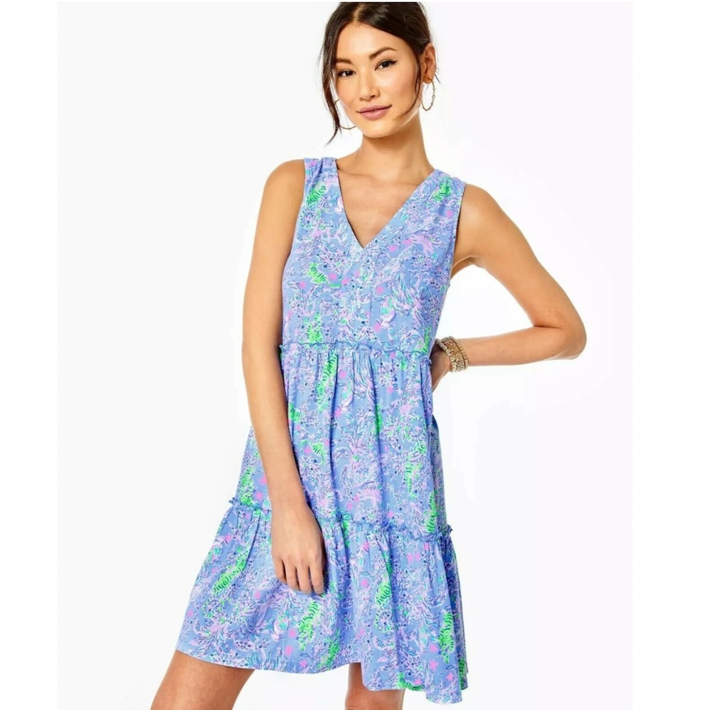 Lilly Pulitzer Lorina Swing Ruffle Summer Dress | floral | Size XXS